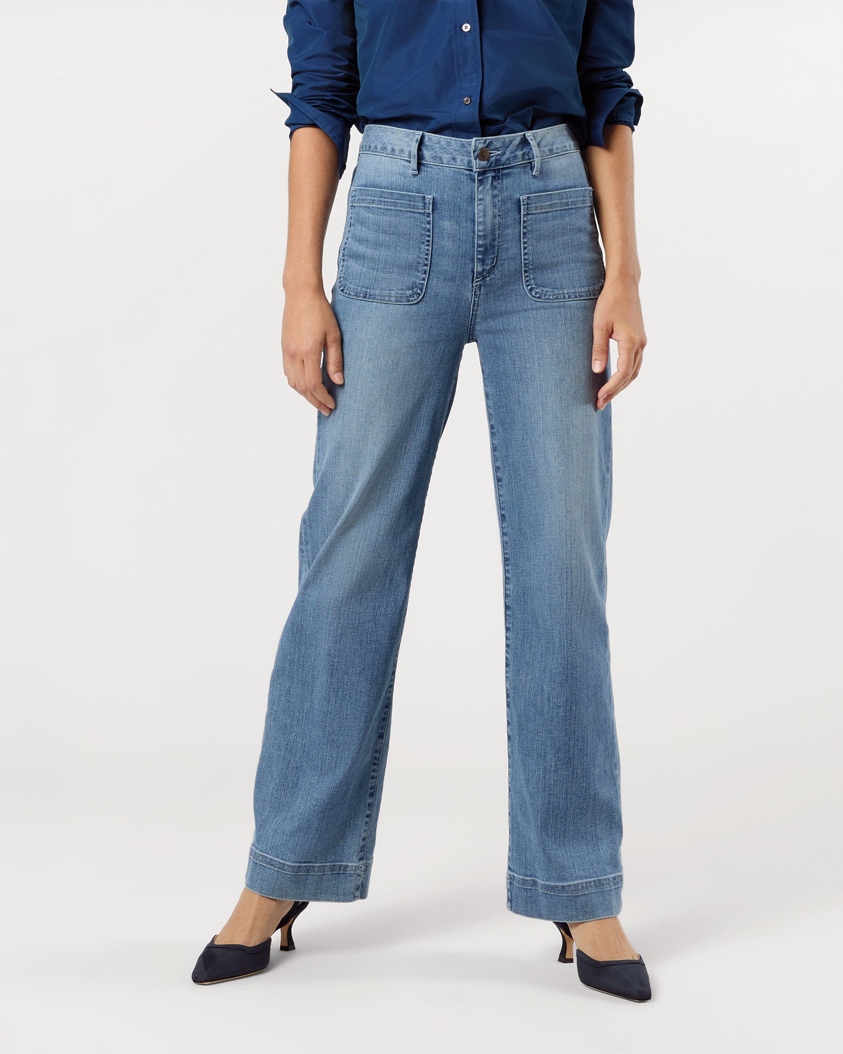jeans with cigarette patch in pocket High-Waisted Loose Straight Work Made the USA fitted through the hips and thighs for a flattering Cigarettes in a Jeans Pocket