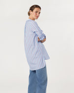 Load image into Gallery viewer, Tatum Tunic in Blue/Red Multi Stripe Poplin
