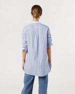 Load image into Gallery viewer, Tatum Tunic in Blue/Red Multi Stripe Poplin
