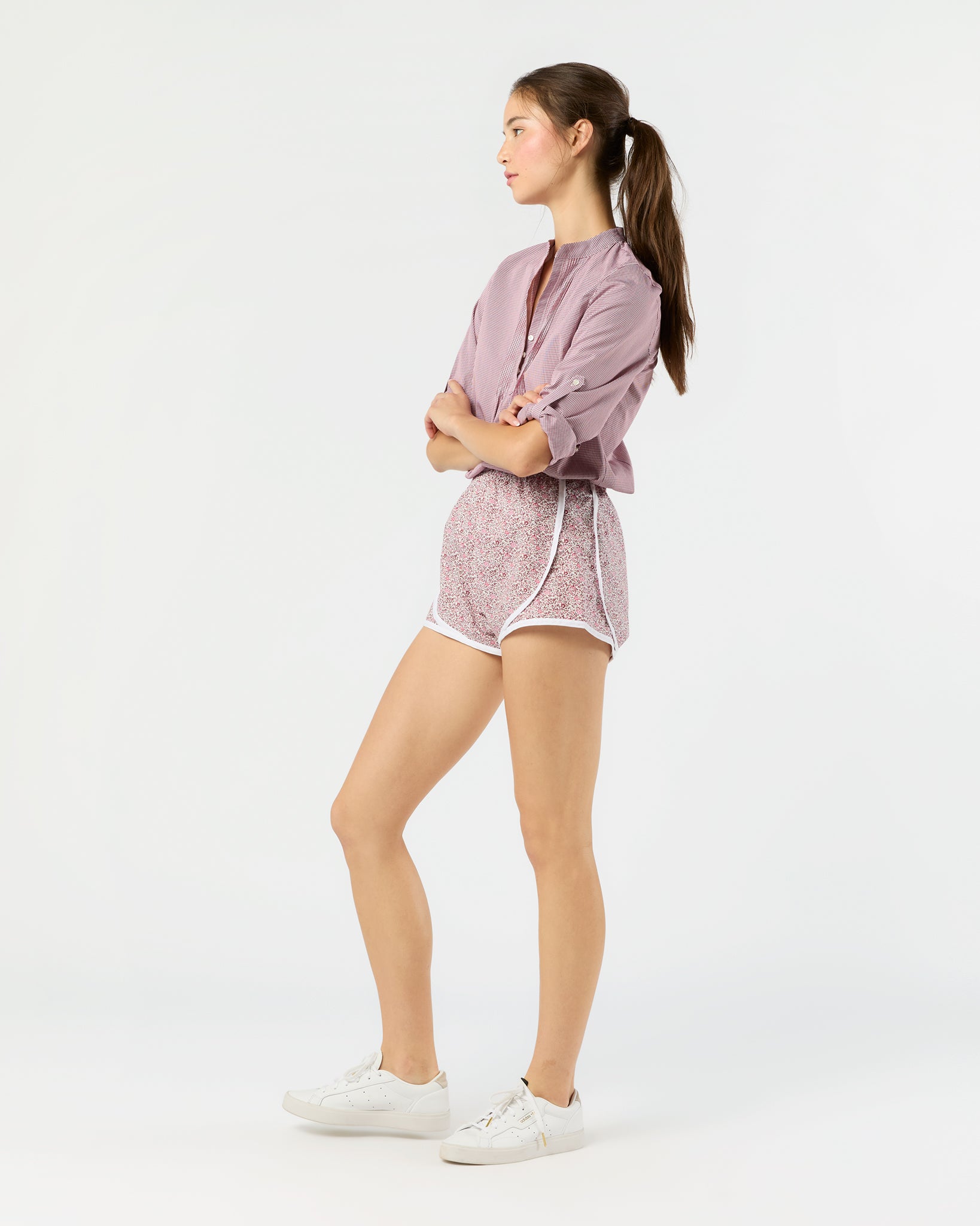 Track Short in Pink Katie & Millie Liberty Fabric