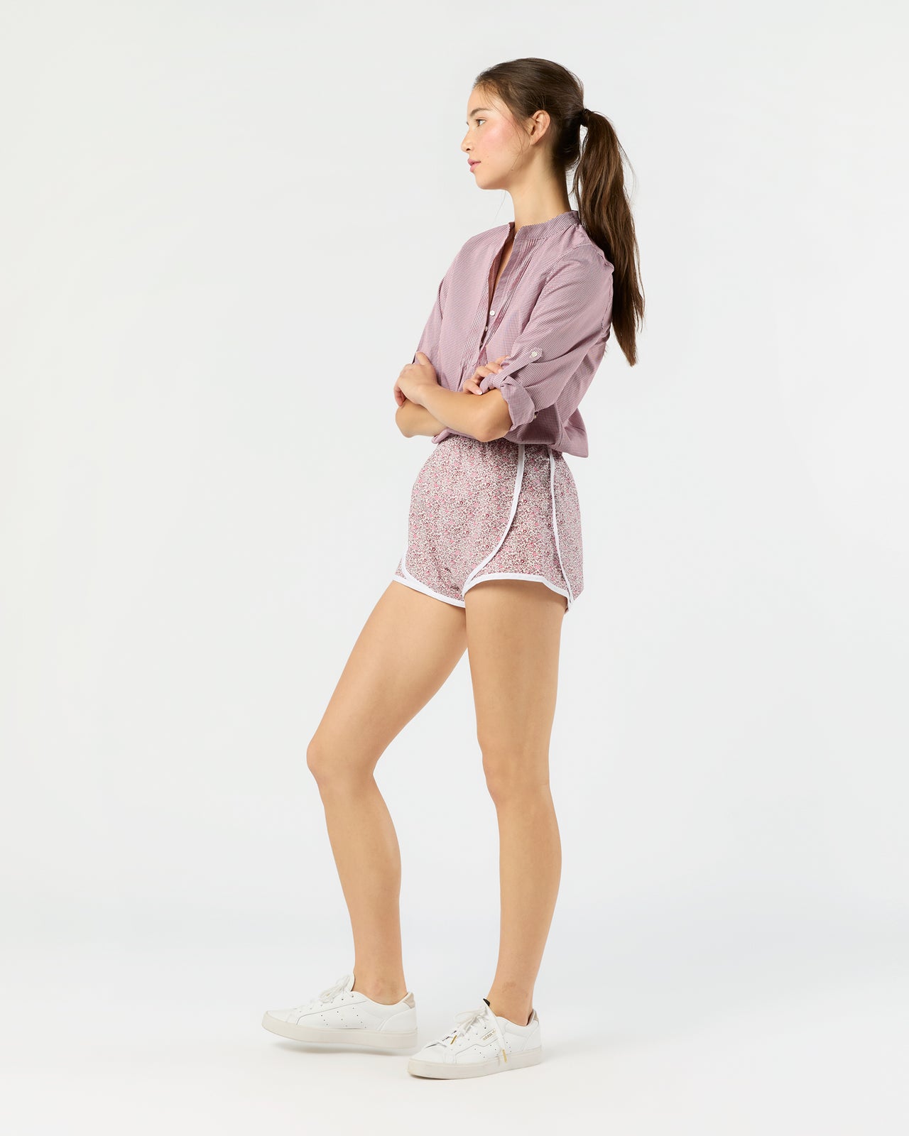 Track Short in Pink Katie & Millie Liberty Fabric