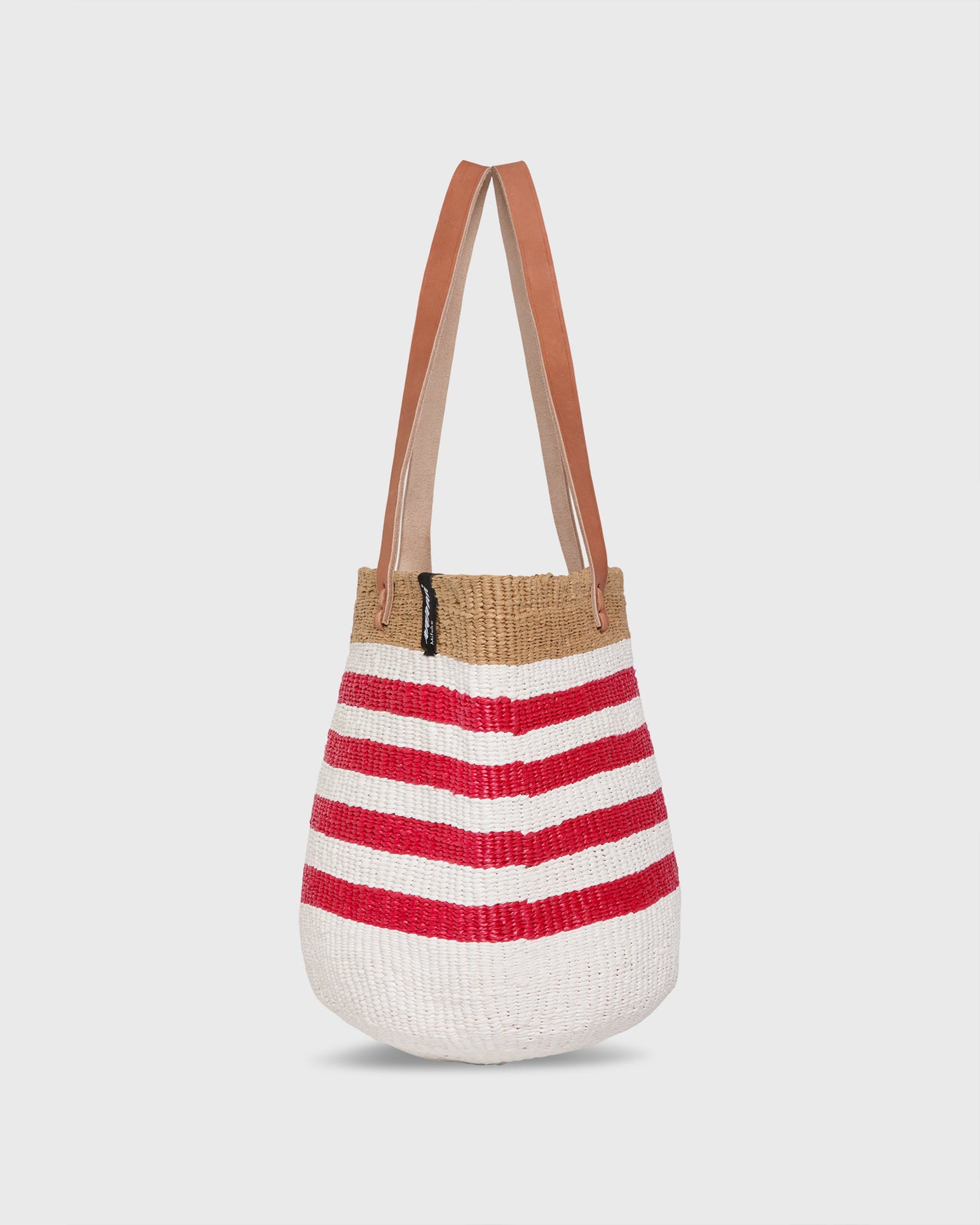 Kiondo Shopper Basket in Thin Stripe Red