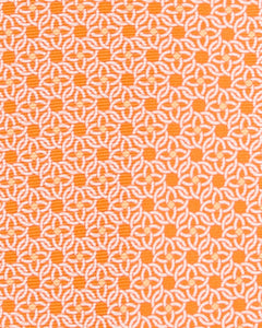 Silk Print Tie in Orange/Bone Rings