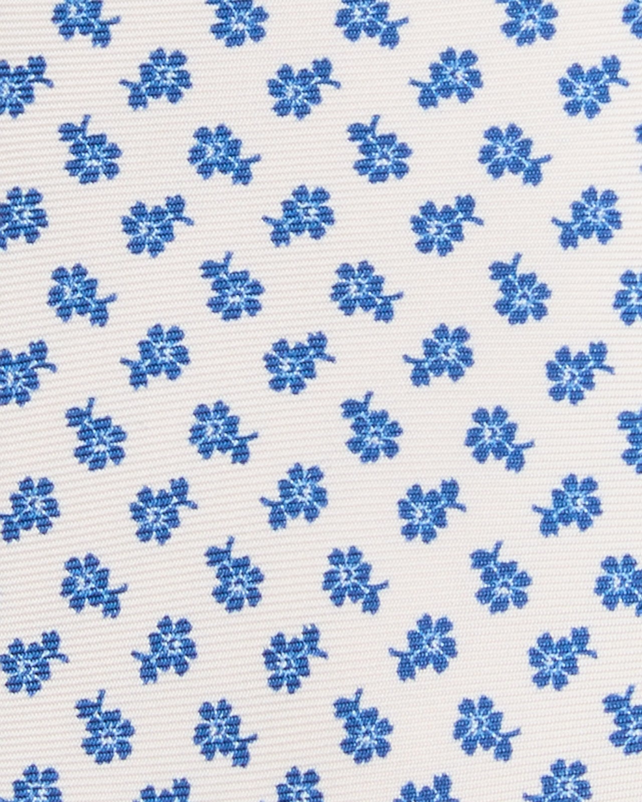 Silk Print Tie in Bone/Navy Floral