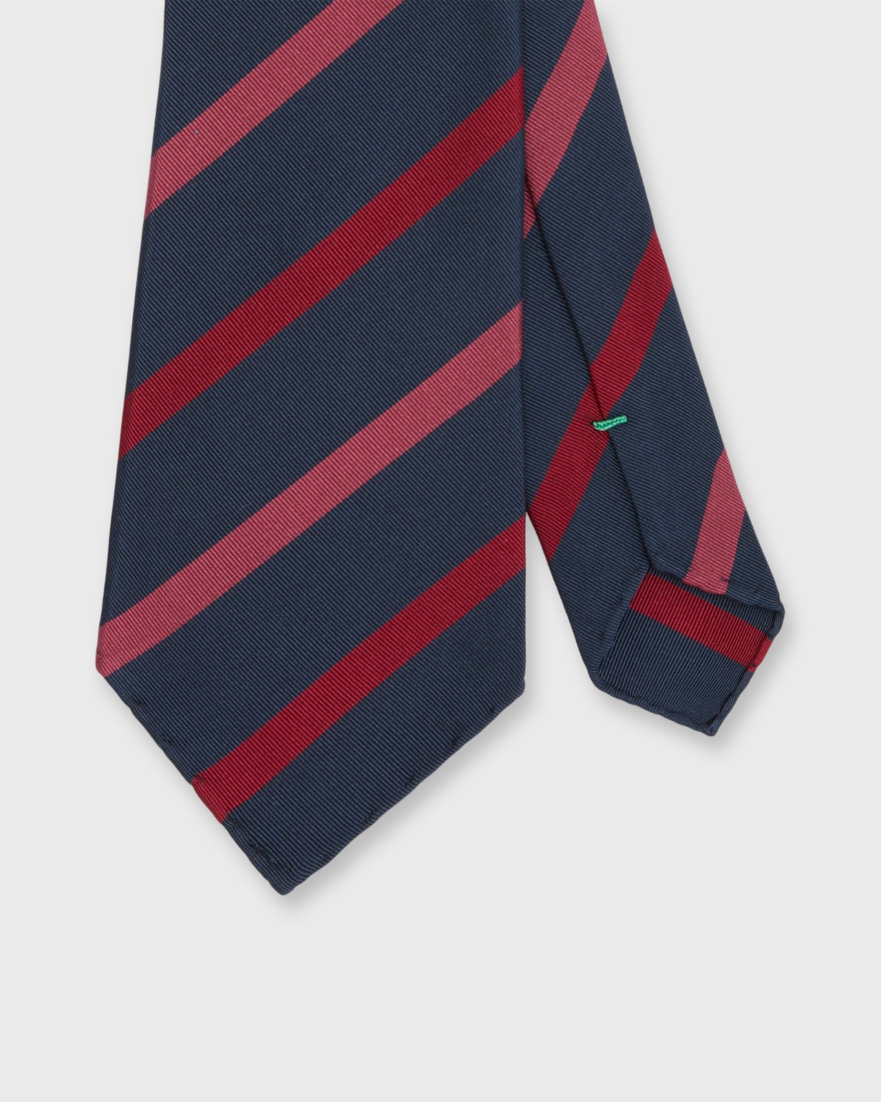 Silk/Cotton Mogador Tie in Navy/Red/Pink Stripe