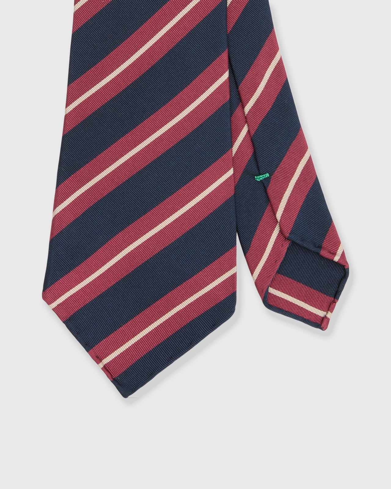 Silk/Cotton Mogador Tie in Navy/Pink/Butter Stripe