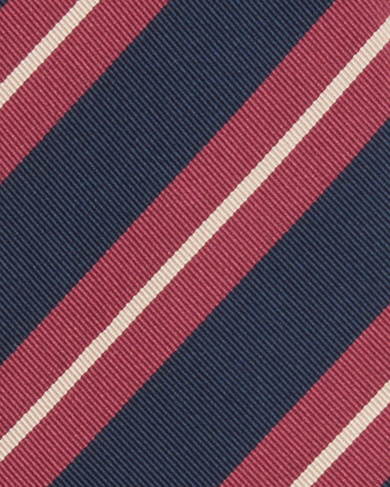 Silk/Cotton Mogador Tie in Navy/Pink/Butter Stripe