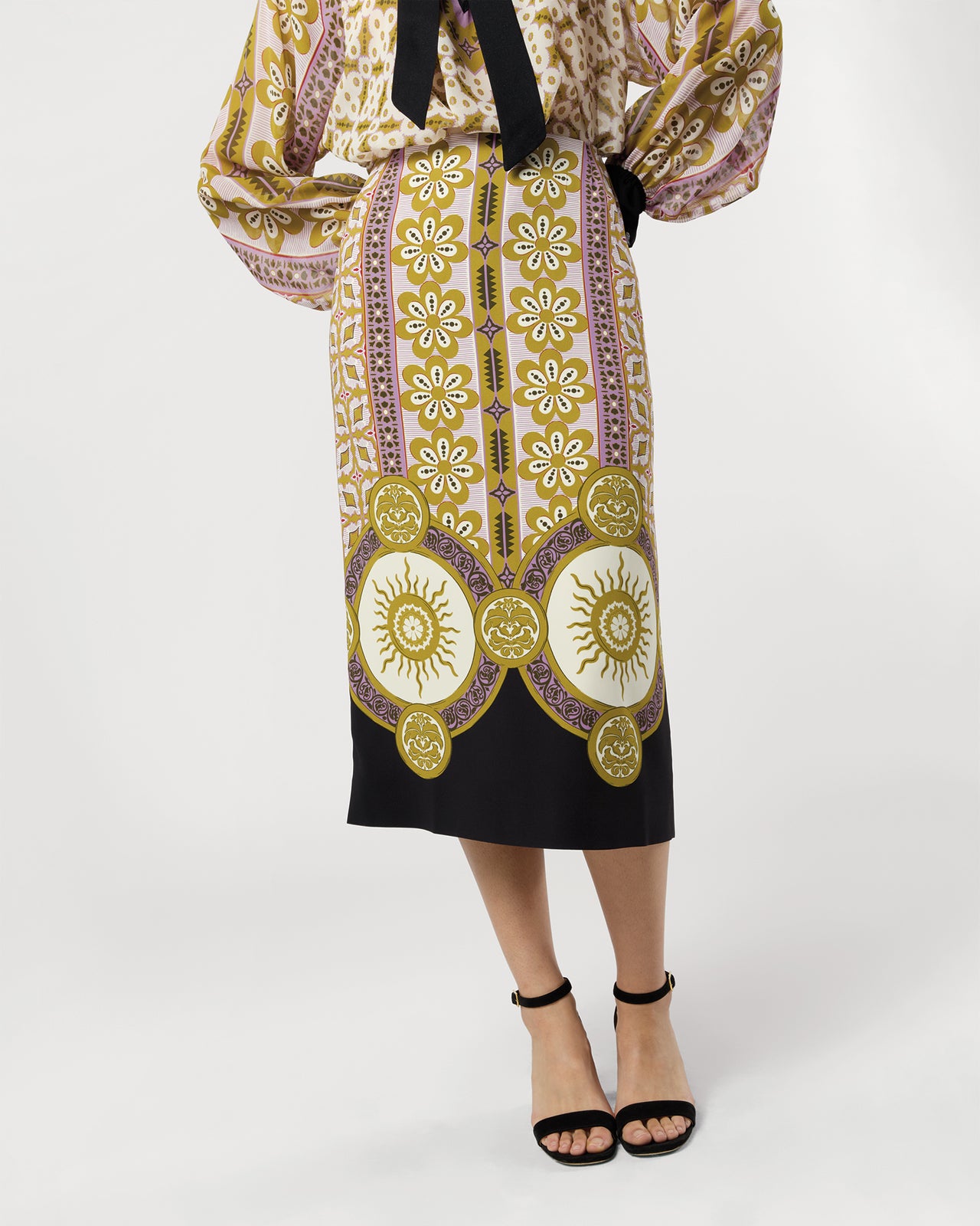 Pencil Skirt in Pagoda Satin