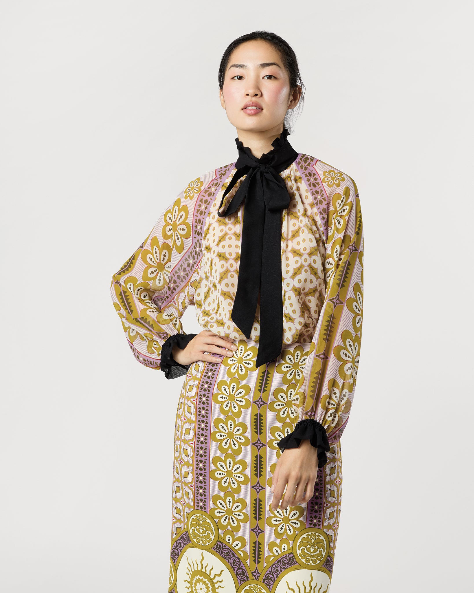 Cerere Blouse in Pagoda Silk Chiffon