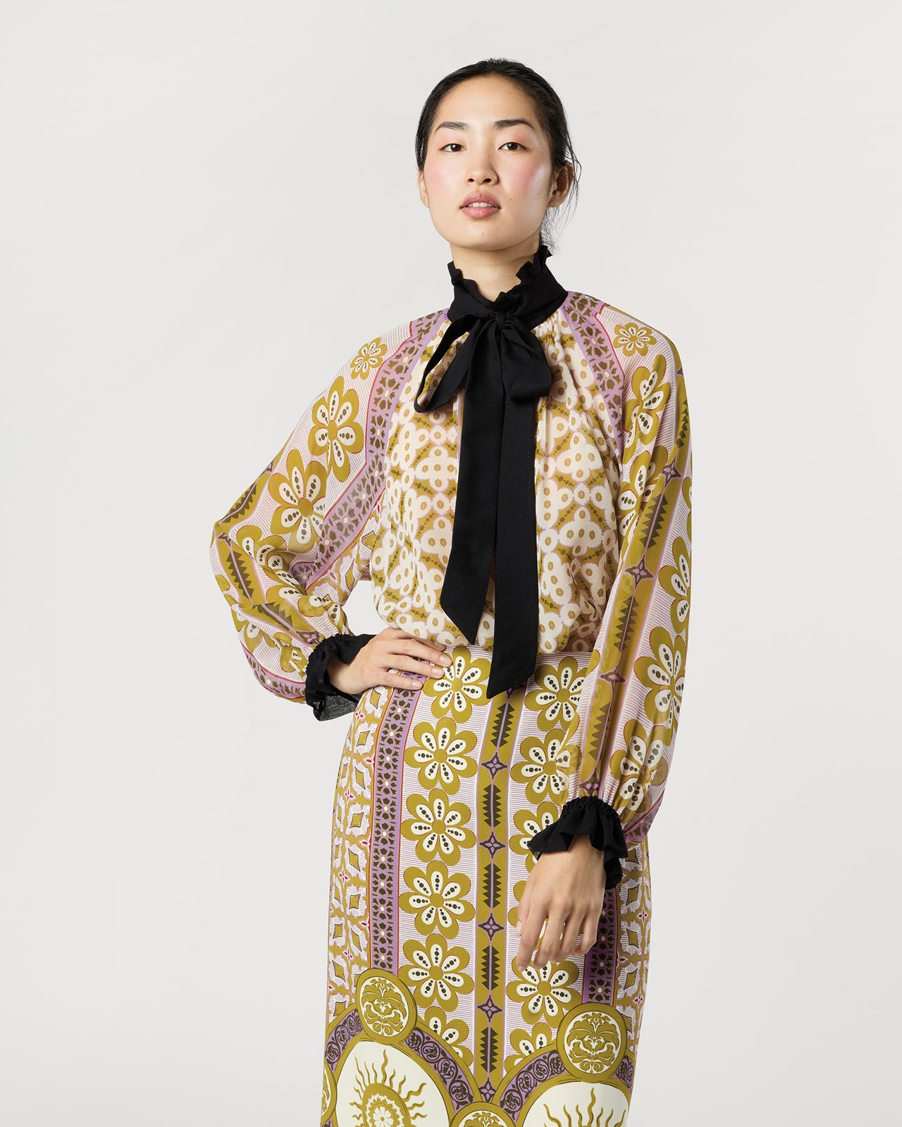 Cerere Blouse in Pagoda Silk Chiffon
