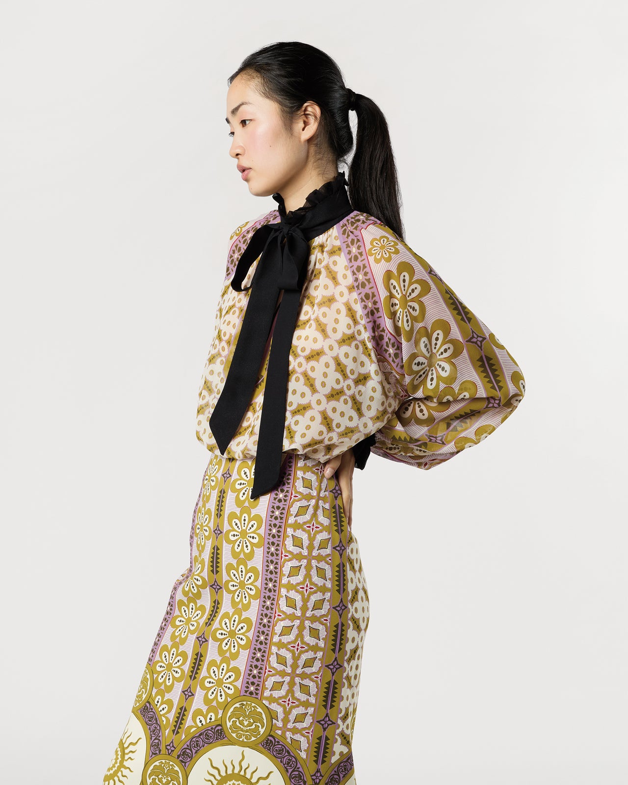 Cerere Blouse in Pagoda Silk Chiffon