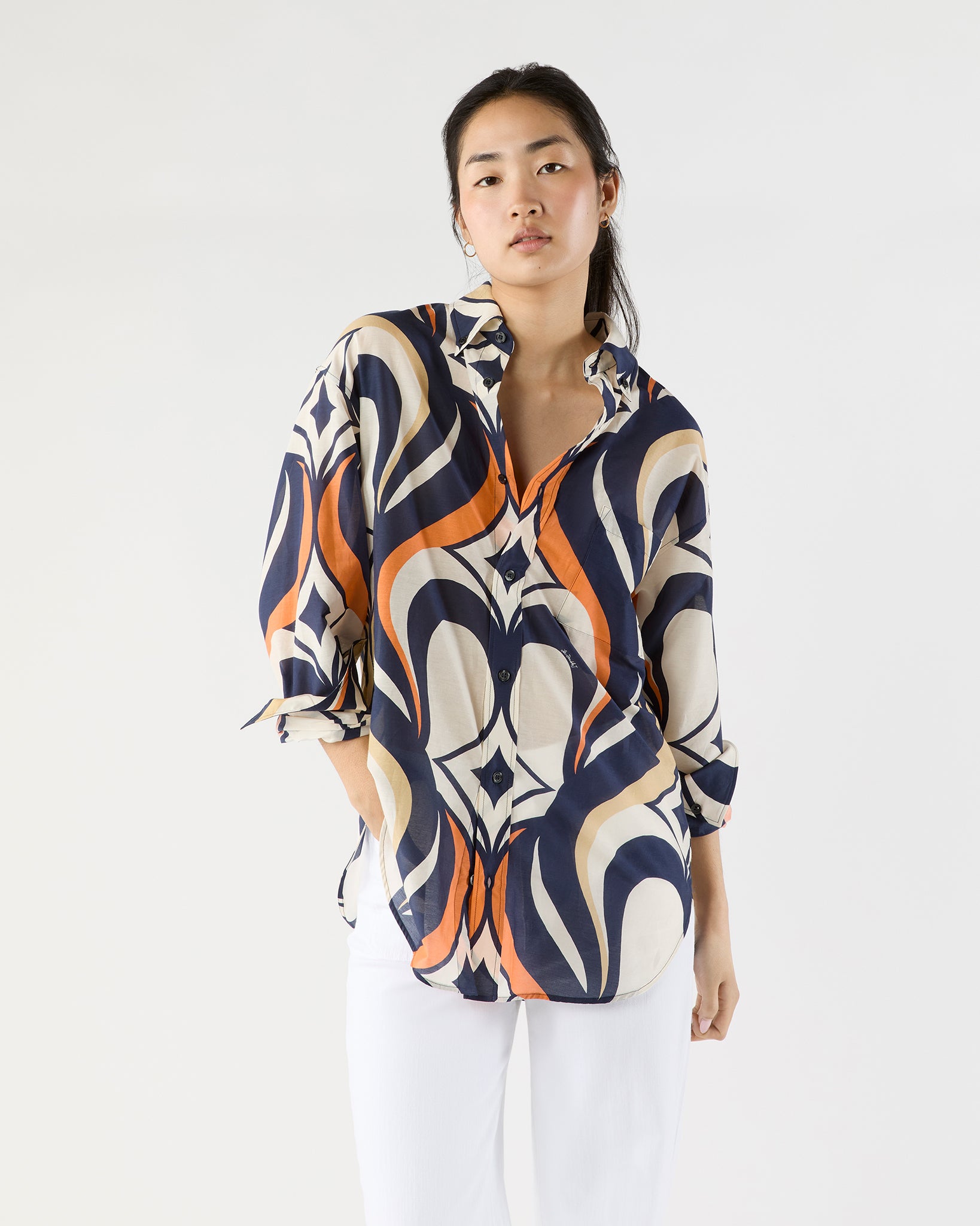 Better Than Your Boyfriend's Shirt in Jive Macro Cotton Silk