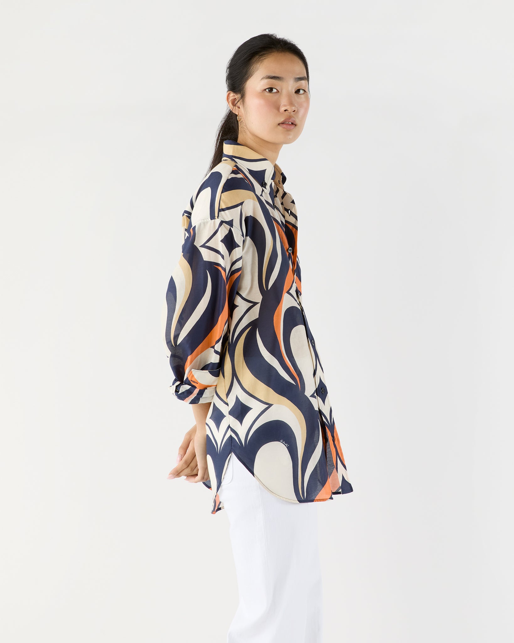 Better Than Your Boyfriend's Shirt in Jive Macro Cotton Silk