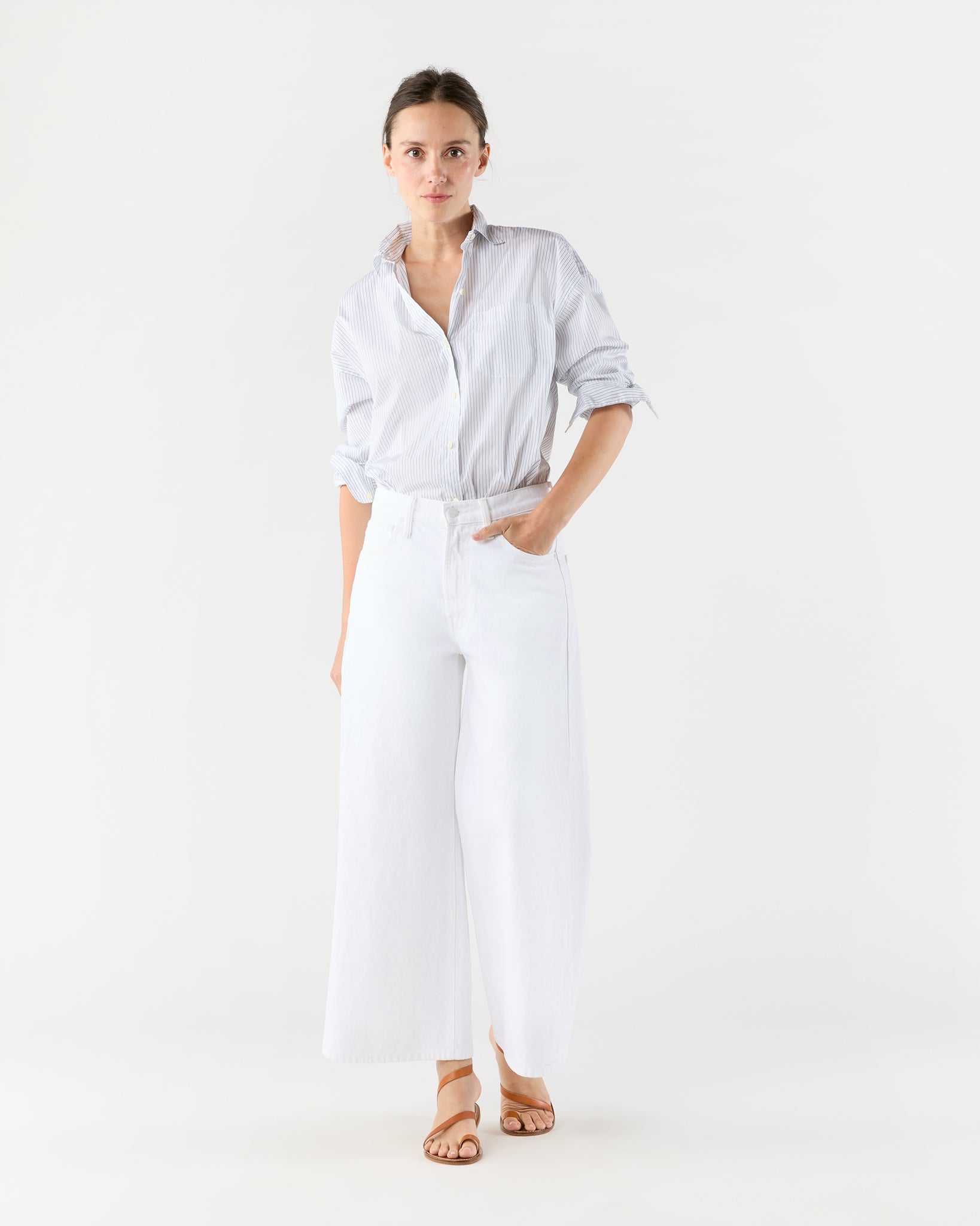 The Ditcher Roller Zip Ankle Jean in Picket Fence