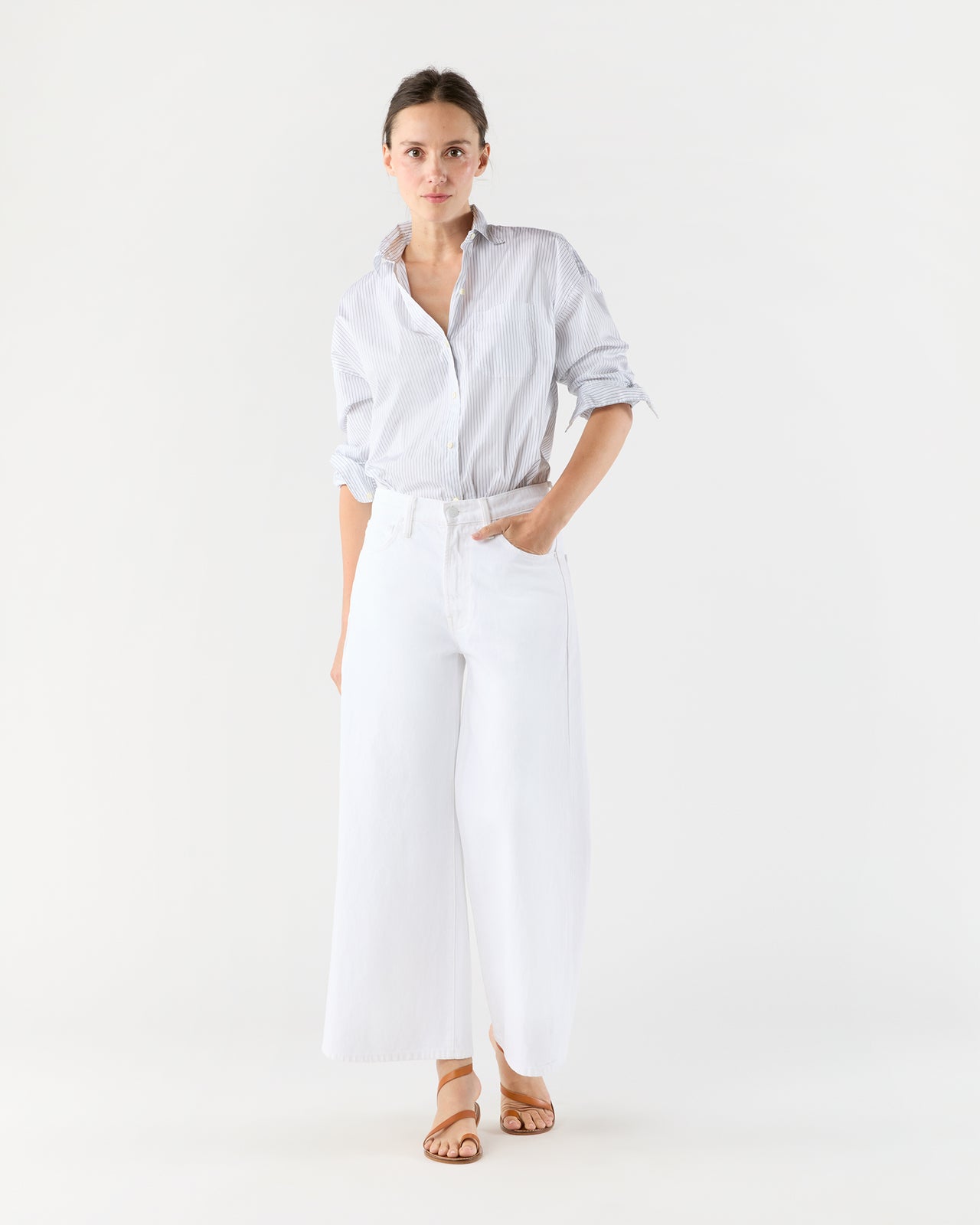 The Ditcher Roller Zip Ankle Jean in Picket Fence