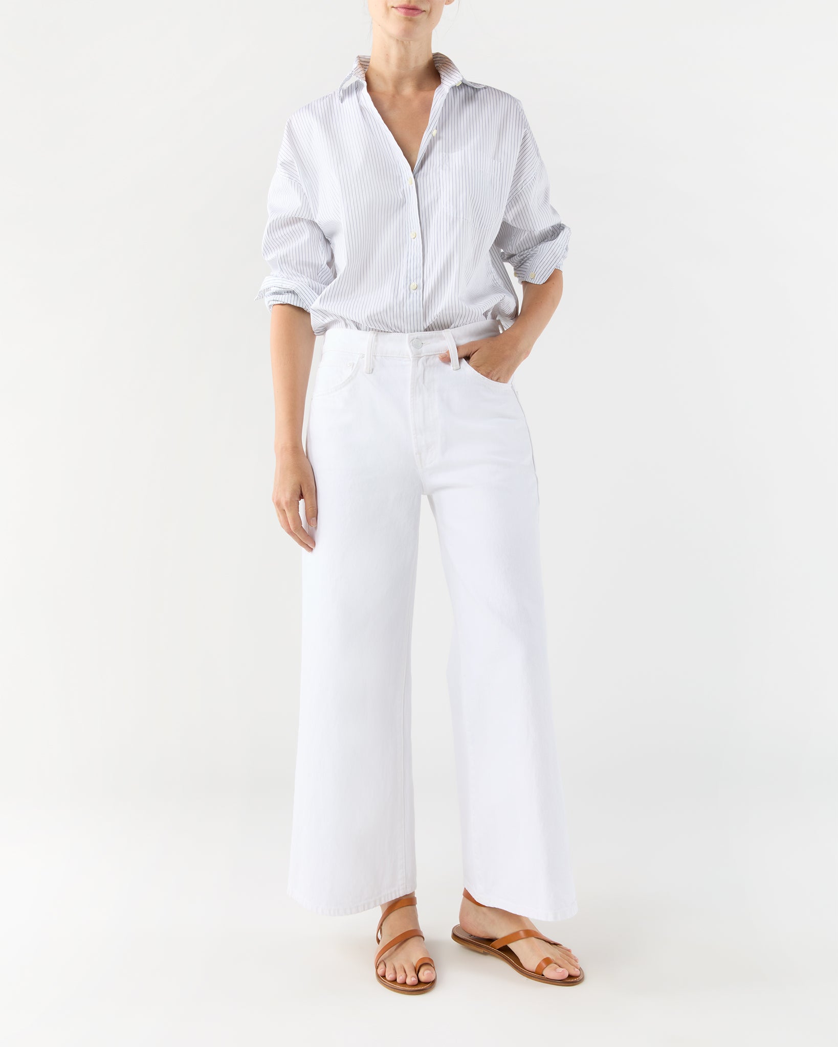 The Ditcher Roller Zip Ankle Jean in Picket Fence