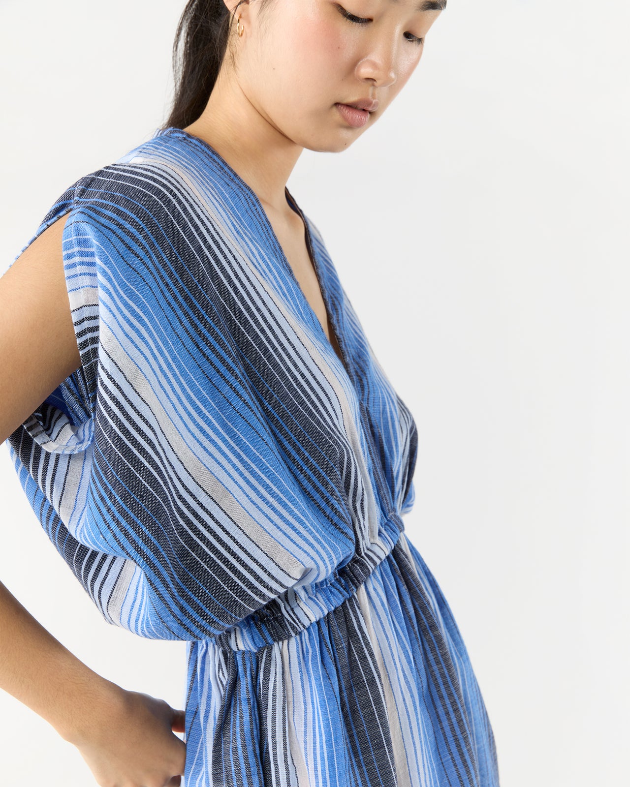 Alem Plunge Dress in Feven Blue