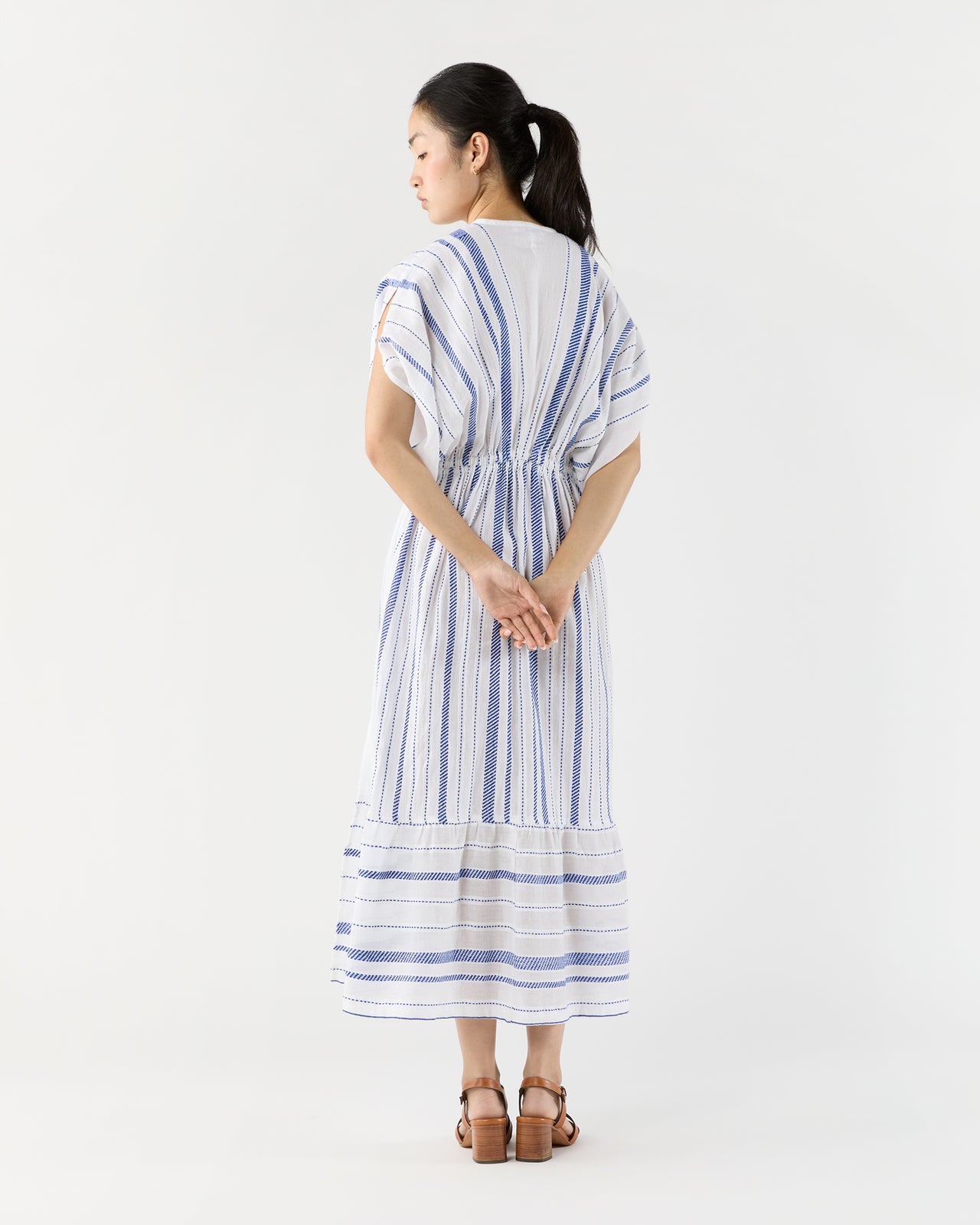 Leila Plunge Dress in Tiki Azure