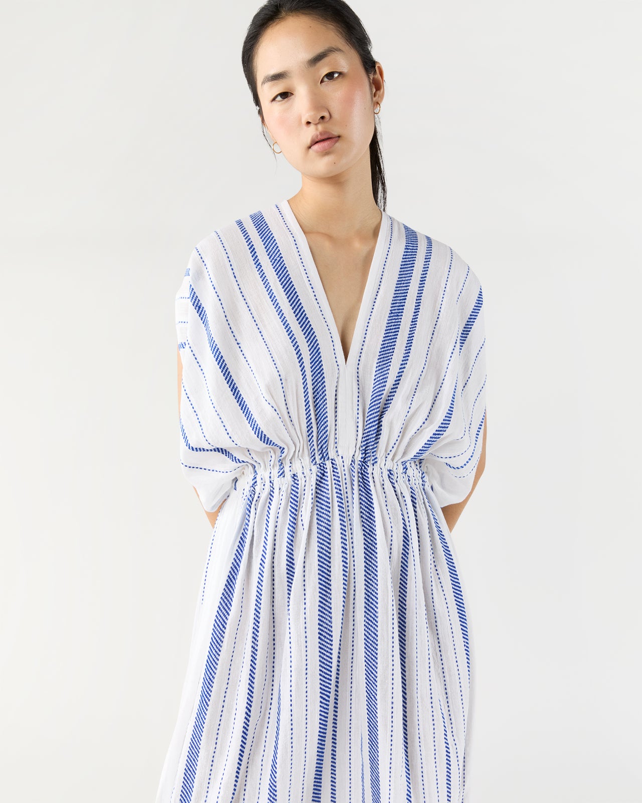 Leila Plunge Dress in Tiki Azure