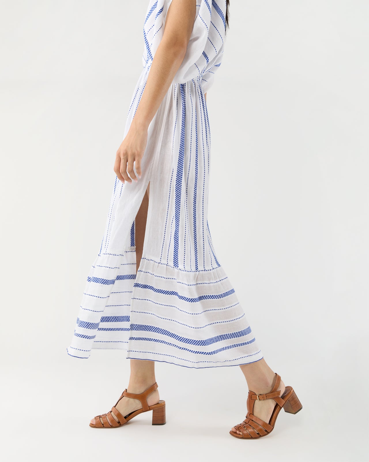 Leila Plunge Dress in Tiki Azure
