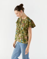 Load image into Gallery viewer, Perline Flutter Sleeve Blouse in Lichen
