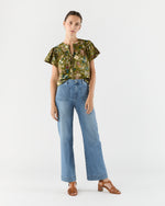 Load image into Gallery viewer, Perline Flutter Sleeve Blouse in Lichen
