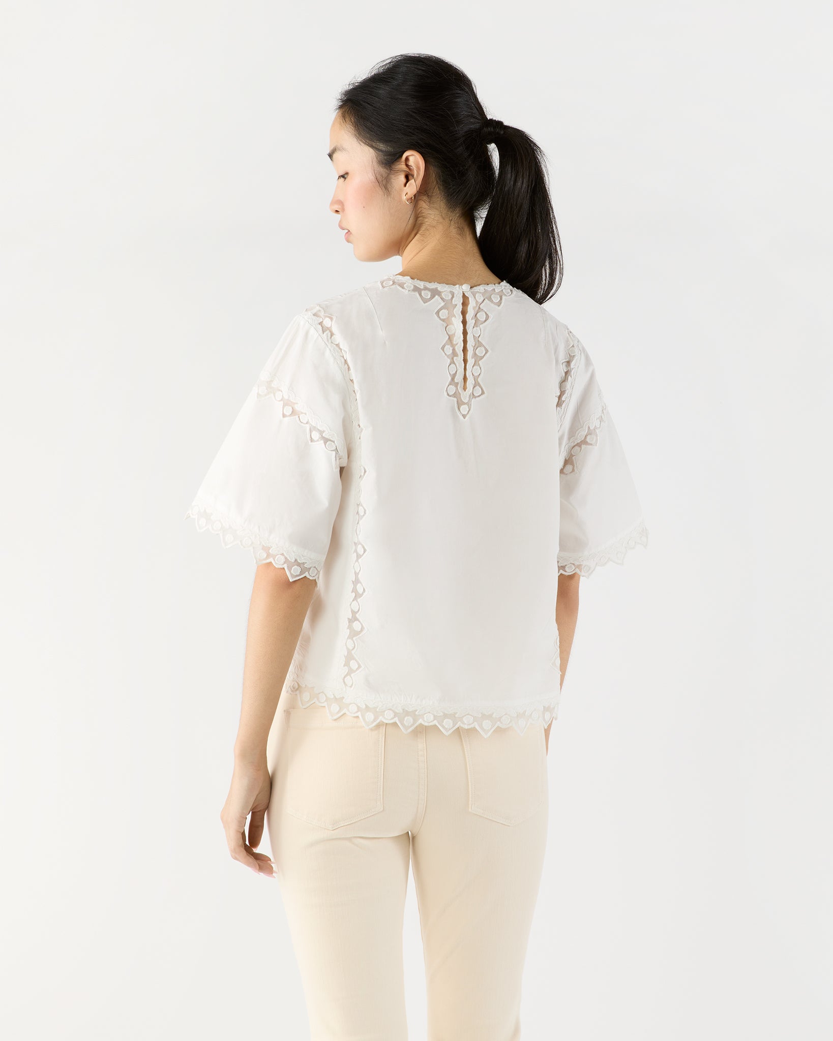 Kai Short Sleeve Top in Pristine