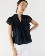 Load image into Gallery viewer, Jolie Flutter Sleeve Top in Midnight
