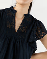 Load image into Gallery viewer, Jolie Flutter Sleeve Top in Midnight
