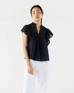 Load image into Gallery viewer, Jolie Flutter Sleeve Top in Midnight
