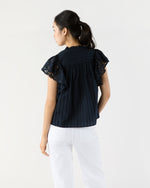 Load image into Gallery viewer, Jolie Flutter Sleeve Top in Midnight
