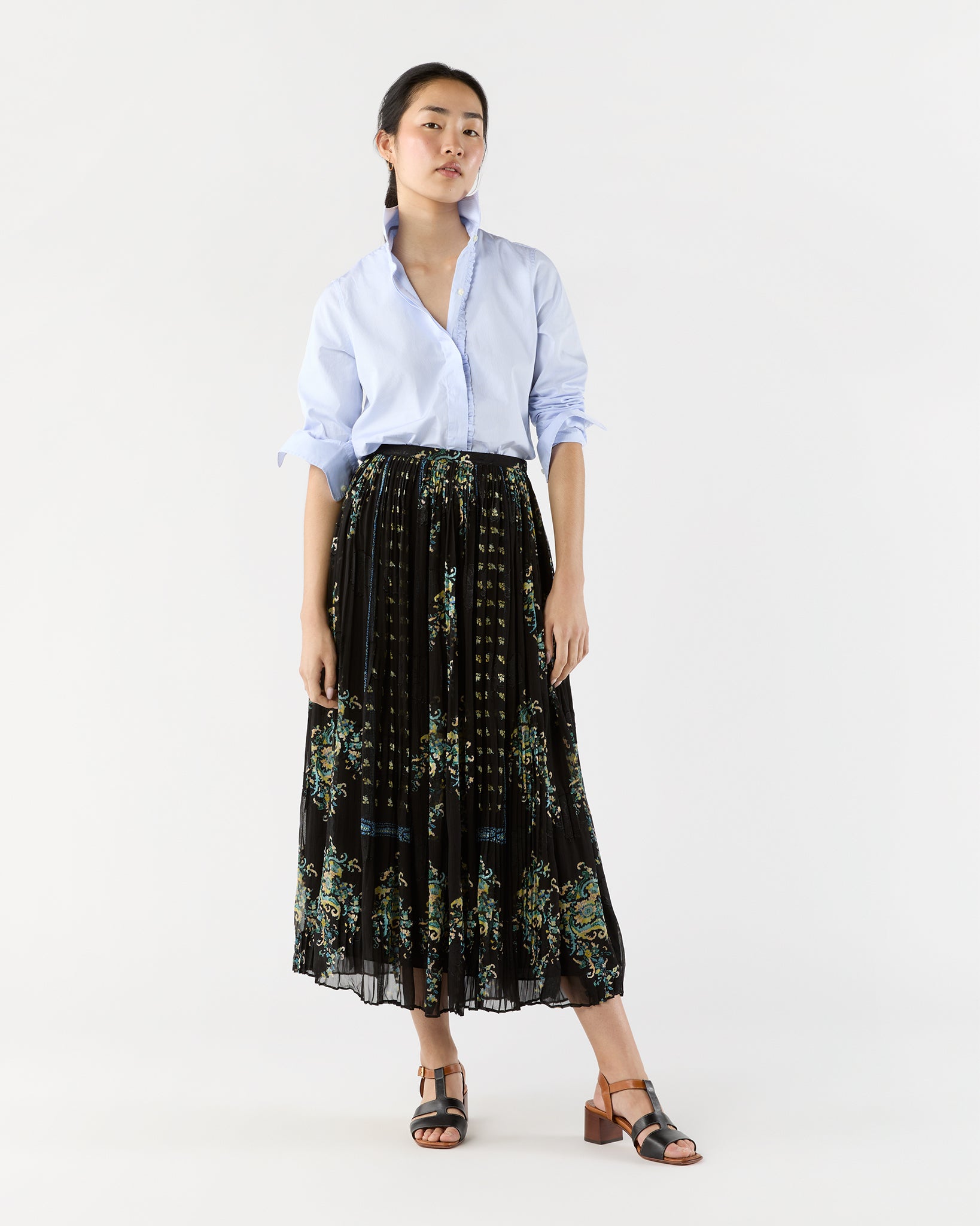 Brion Pleated Skirt in Twilight