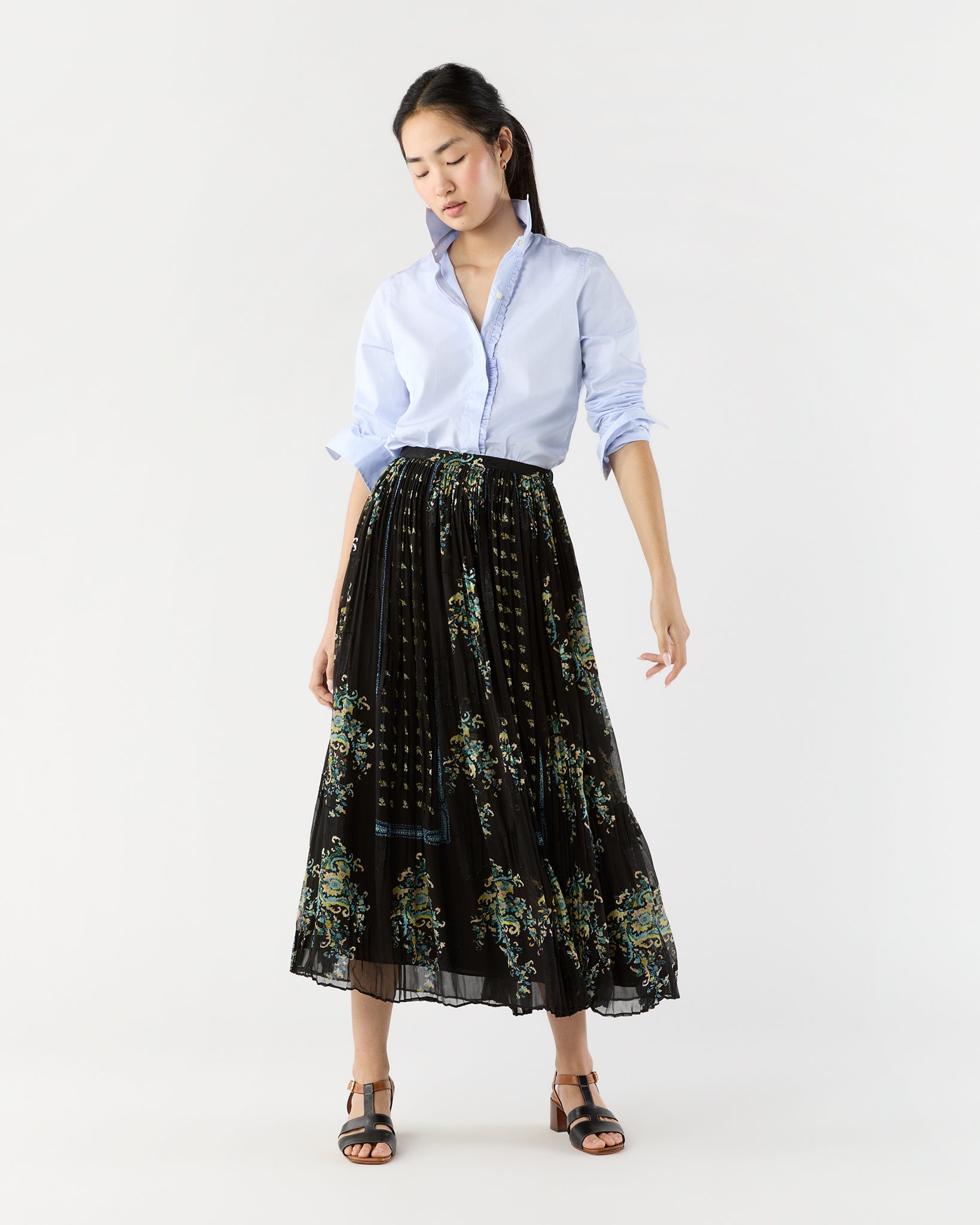 Brion Pleated Skirt in Twilight