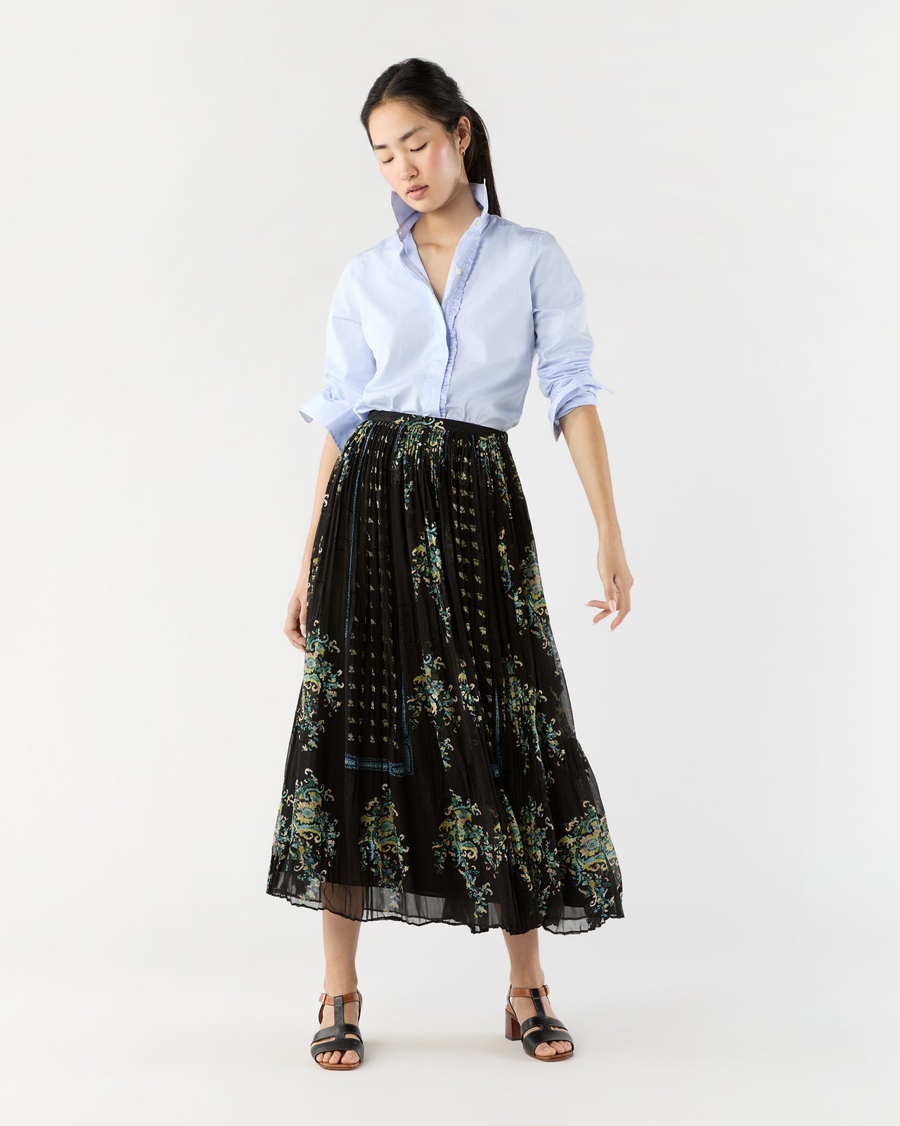 Brion Pleated Skirt in Twilight