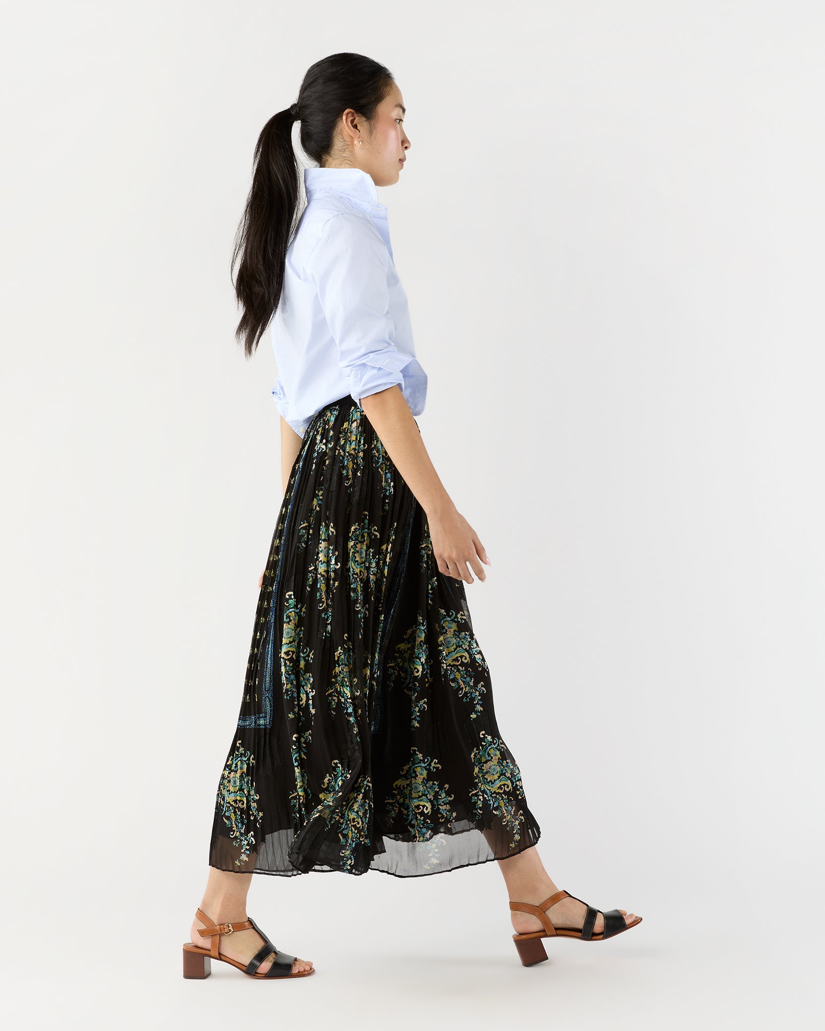 Brion Pleated Skirt in Twilight