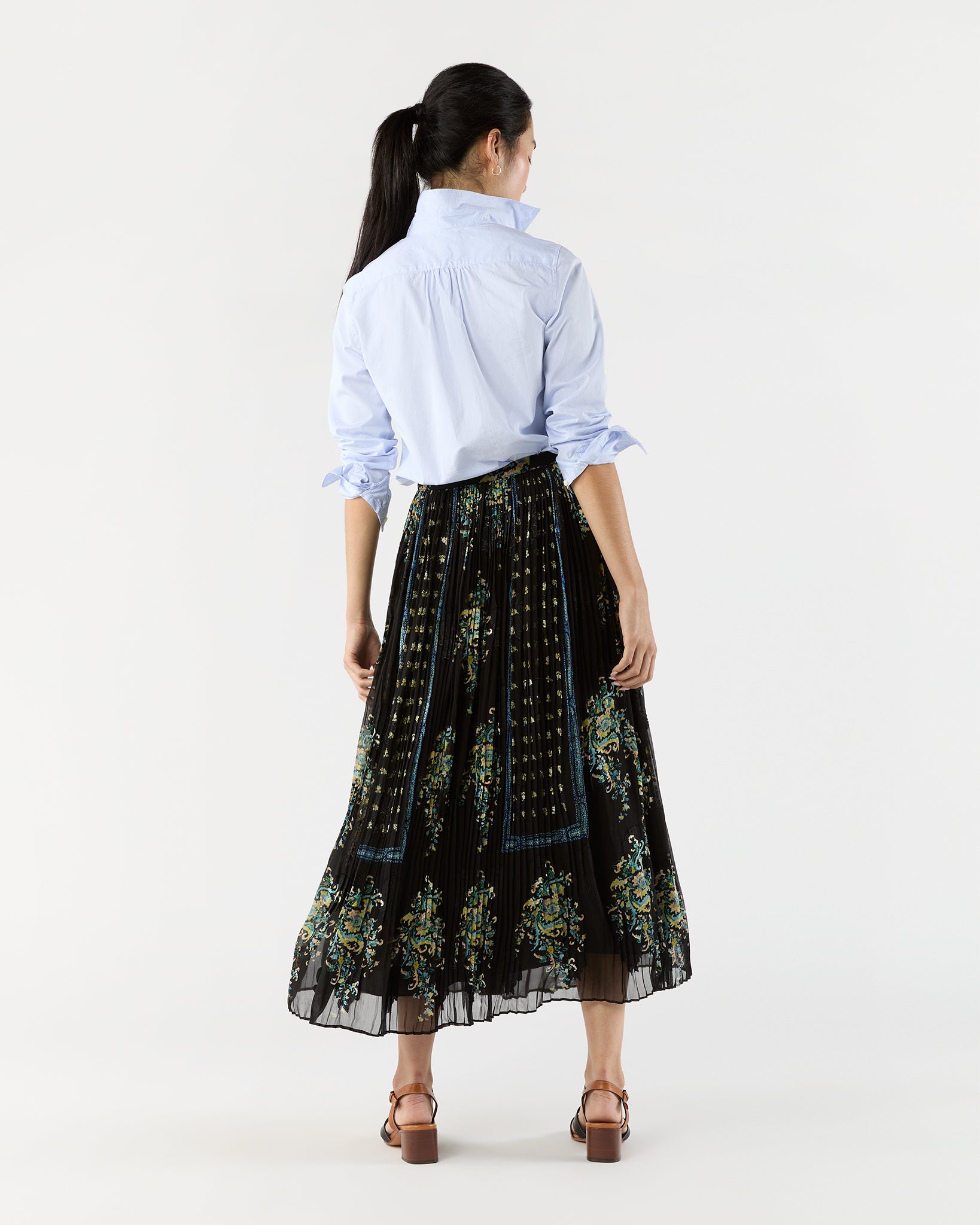 Brion Pleated Skirt in Twilight