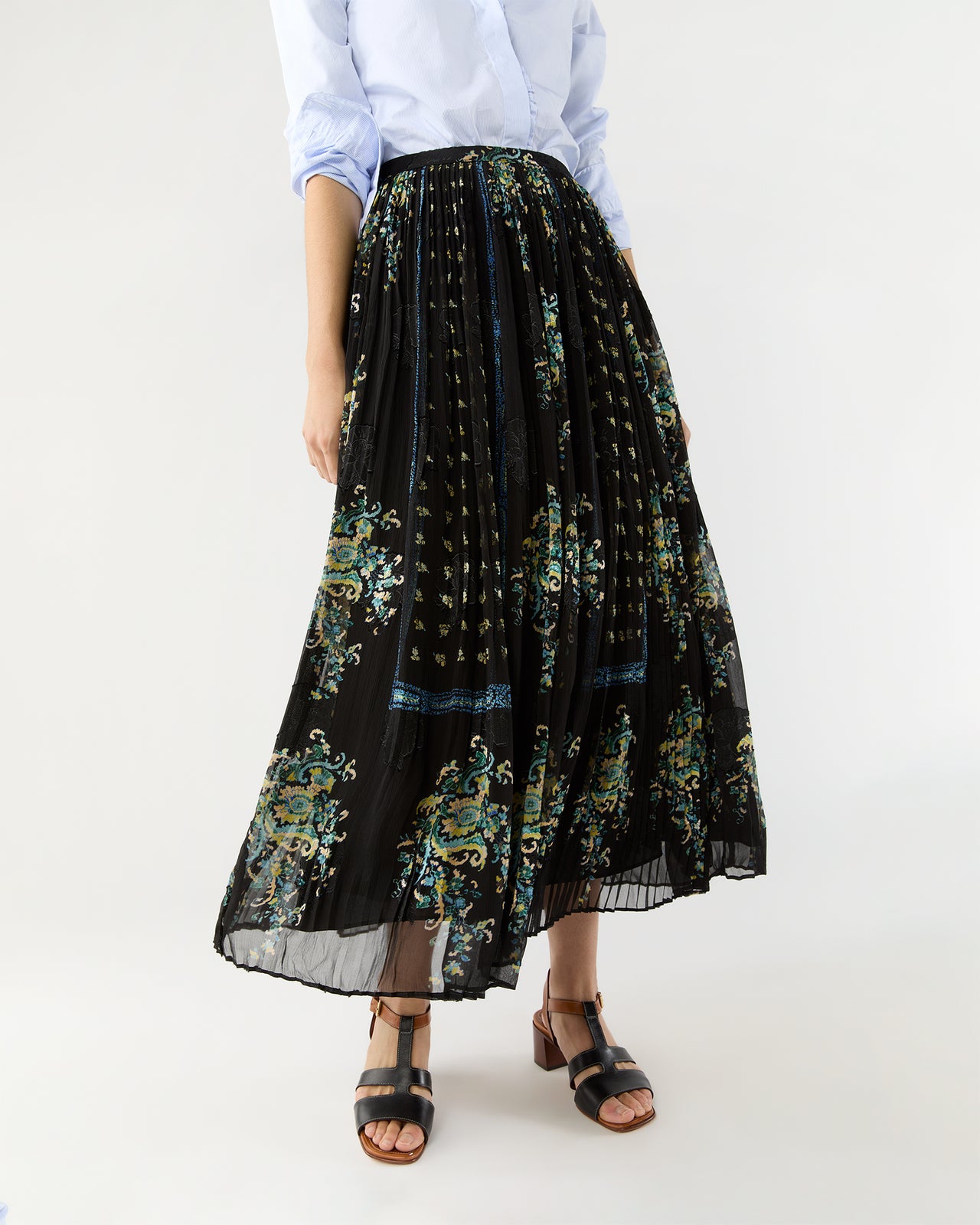 Brion Pleated Skirt in Twilight