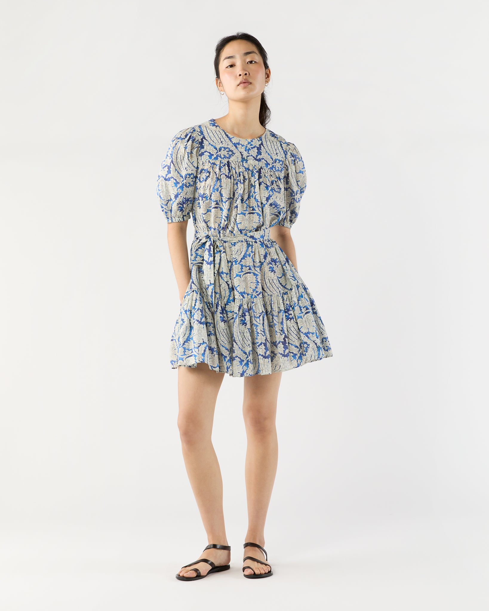 Rosalie Short Sleeve Mini Dress in Ciel