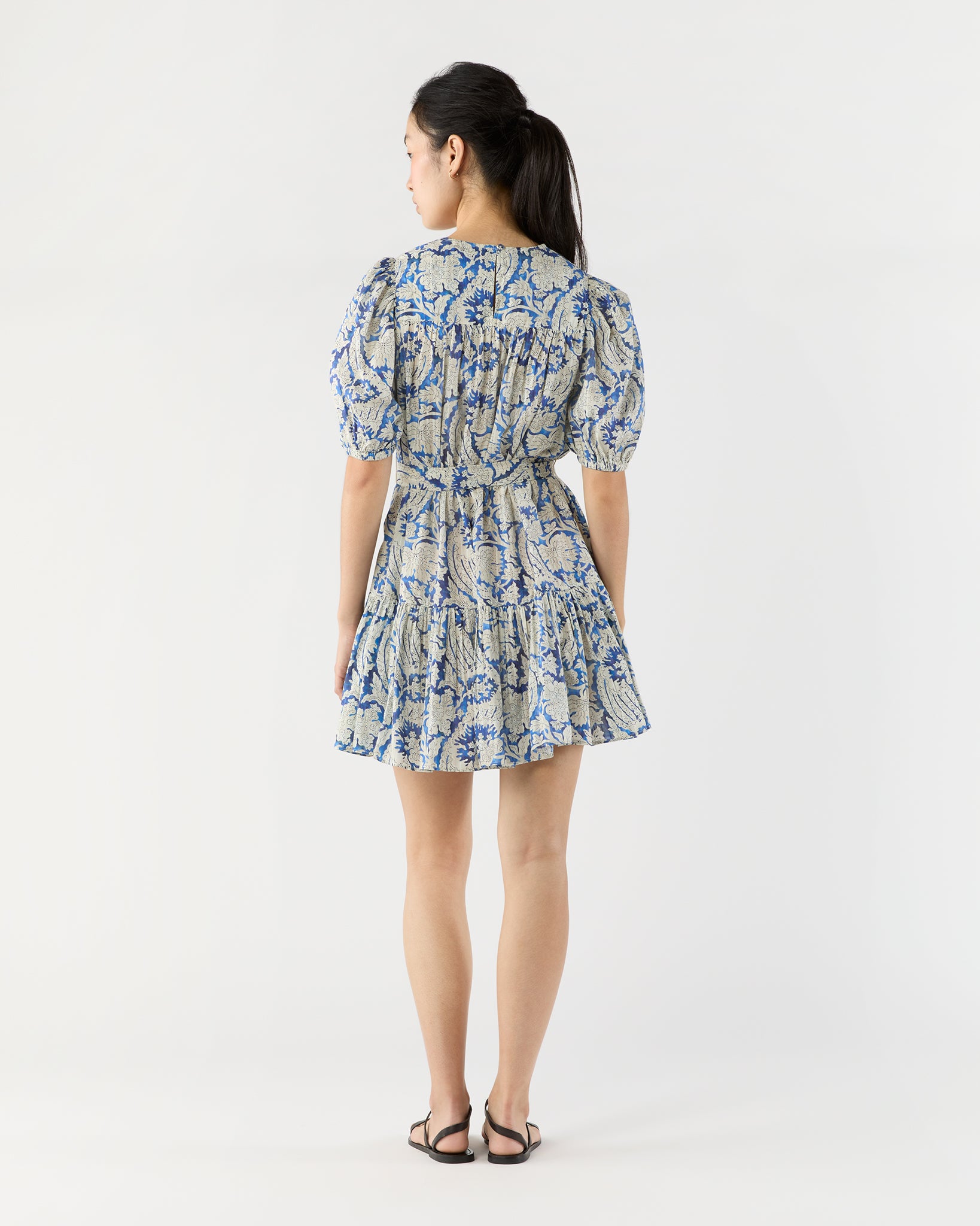 Rosalie Short Sleeve Mini Dress in Ciel