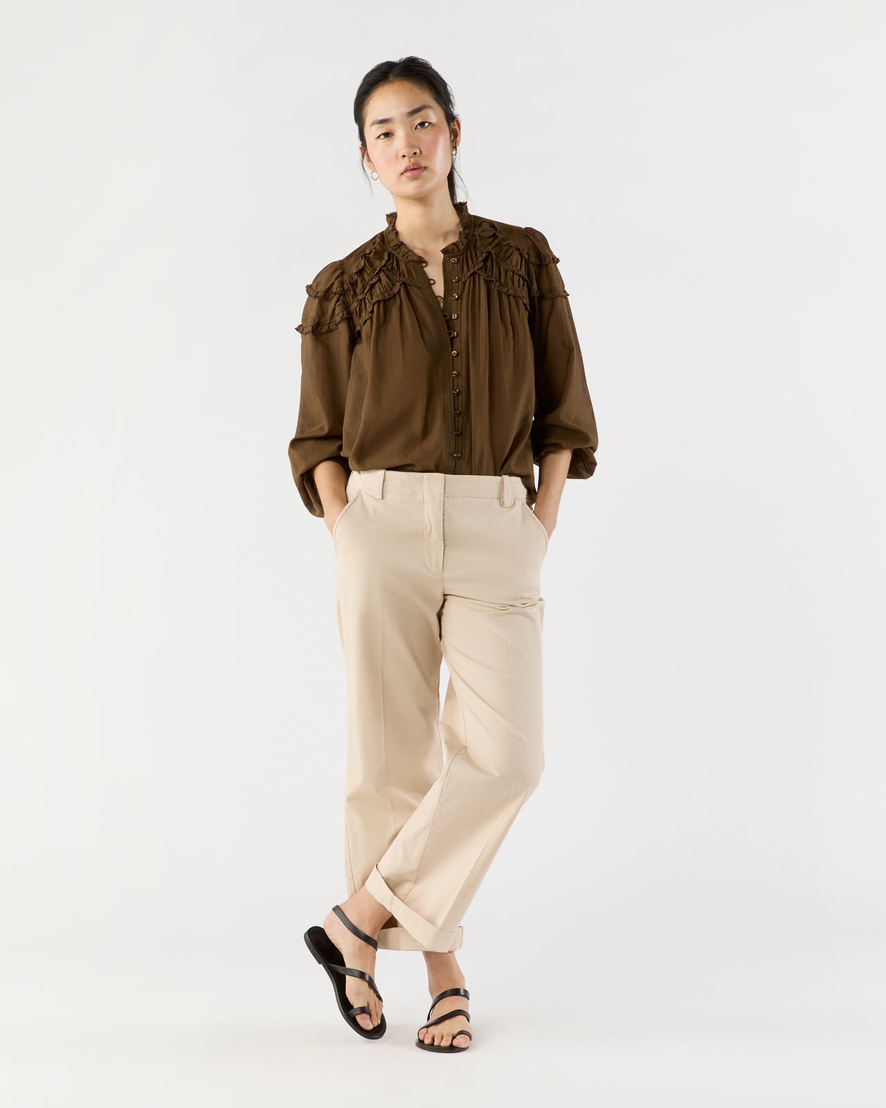 Christa Top in Dark Khaki