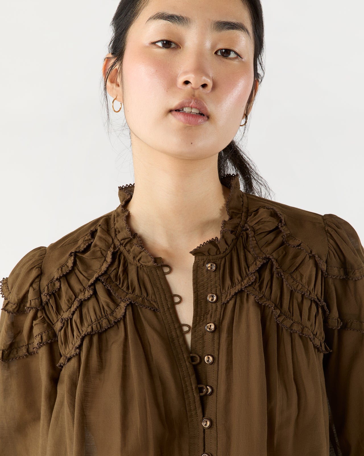 Christa Top in Dark Khaki