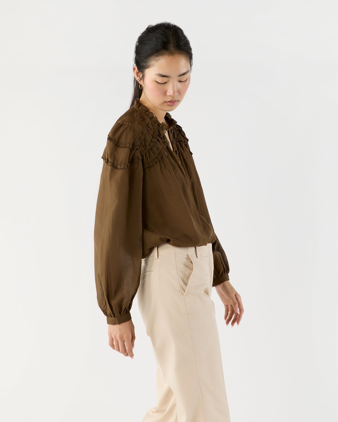 Christa Top in Dark Khaki