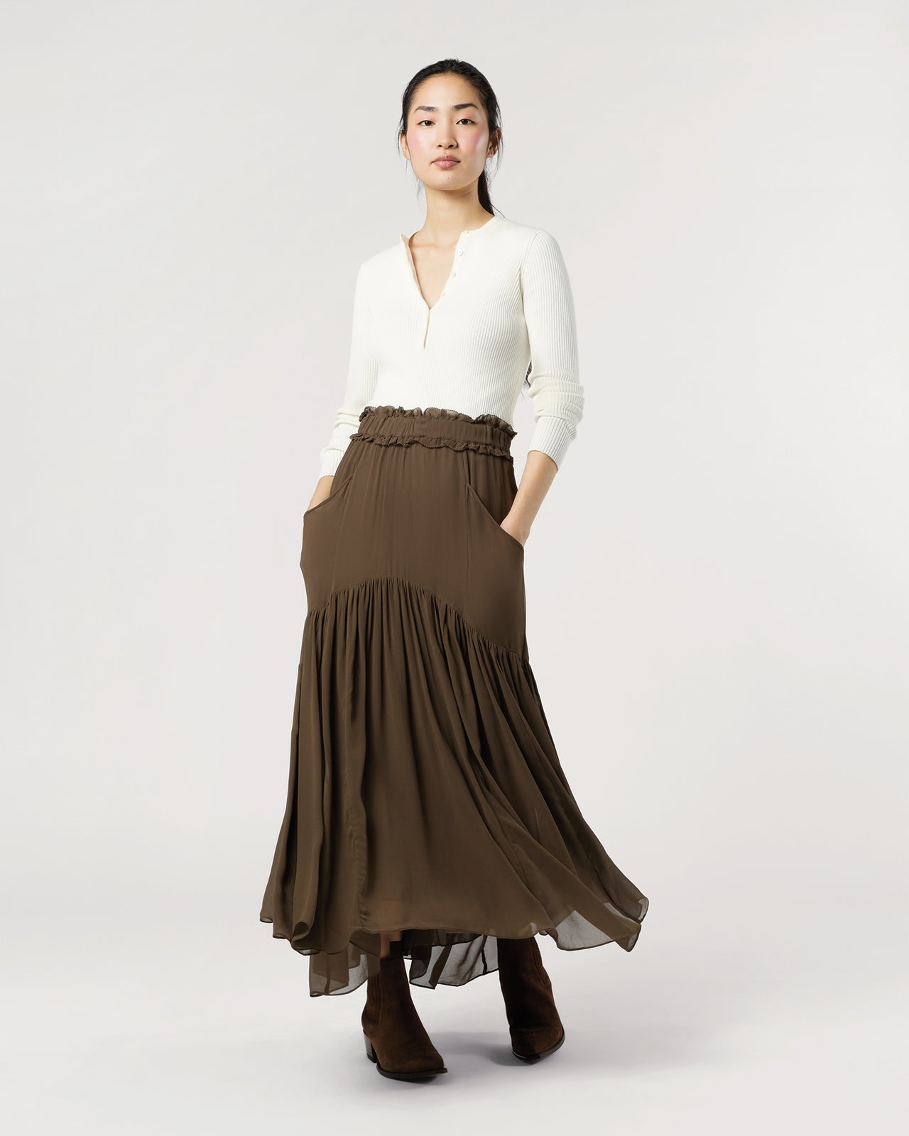 Besma Skirt in Khaki