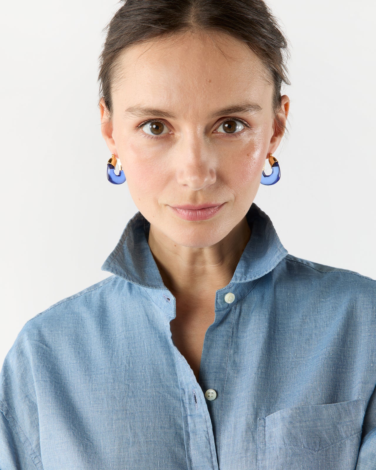 Mini Organic Hoop Earrings in Electric