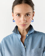 Load image into Gallery viewer, Mini Organic Hoop Earrings in Electric
