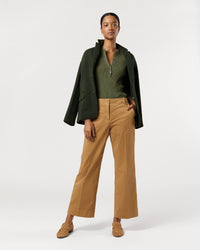Frankie Cropped Pant in British Khaki Stretch Twill