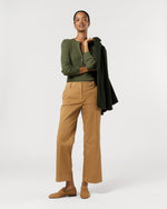 Load image into Gallery viewer, Frankie Cropped Pant in British Khaki Stretch Twill
