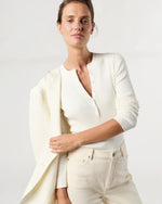 Load image into Gallery viewer, Long-Sleeved Nia Ribbed Henley in Ivory Cotton/Silk
