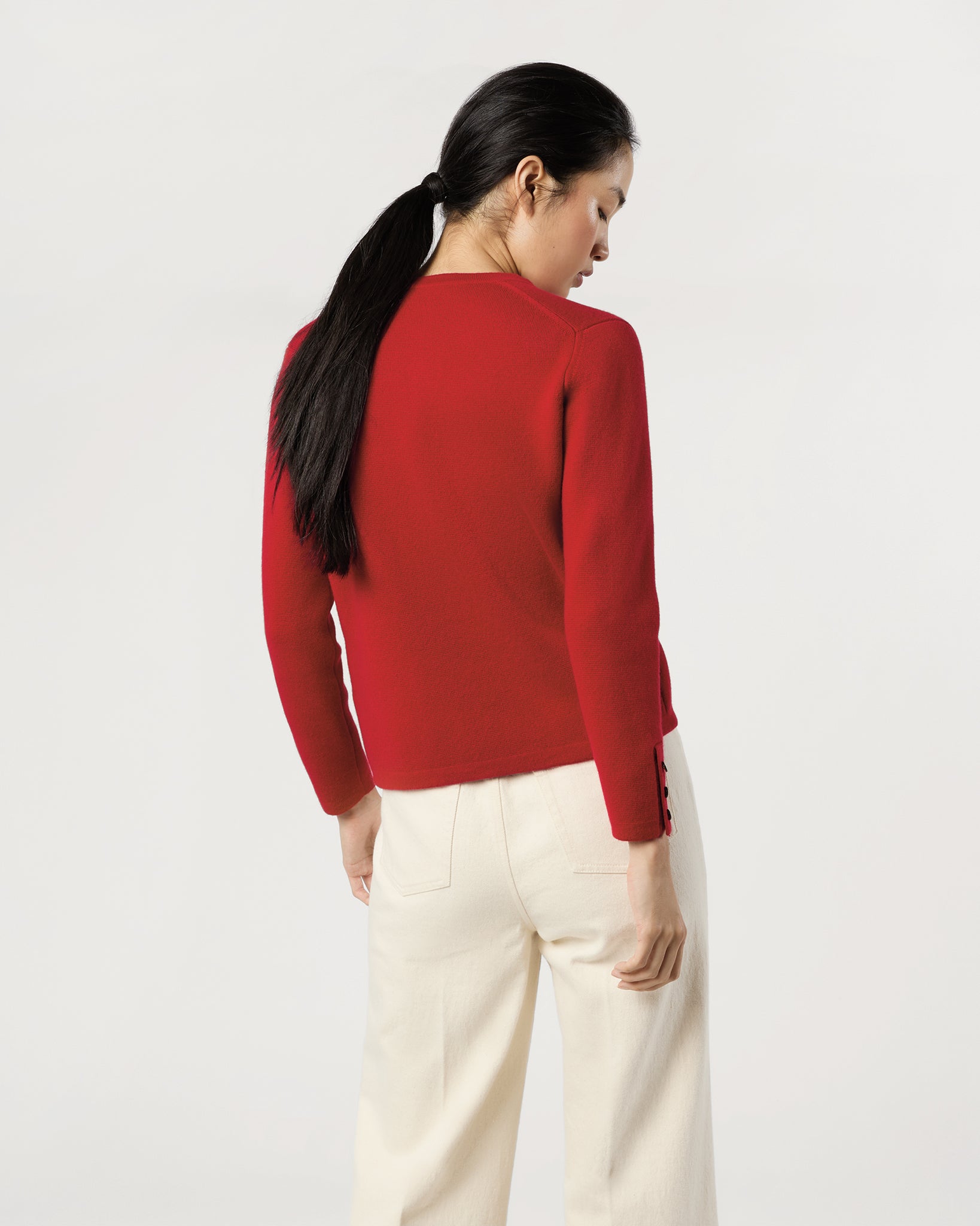 Gabby Cardigan in Red Cashmere