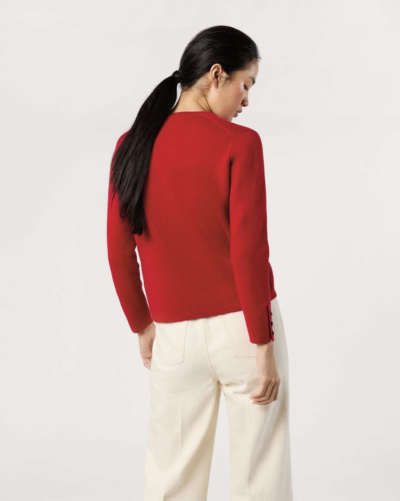 Gabby Cardigan in Red Cashmere